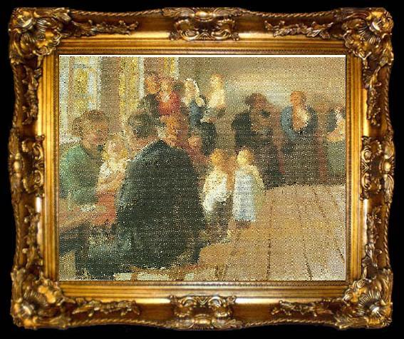 framed  Anna Ancher en vaccination, ta009-2